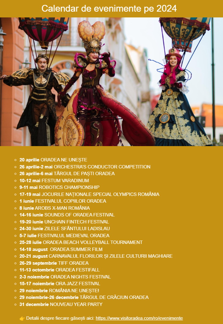 calendar evenimente oradea 2024